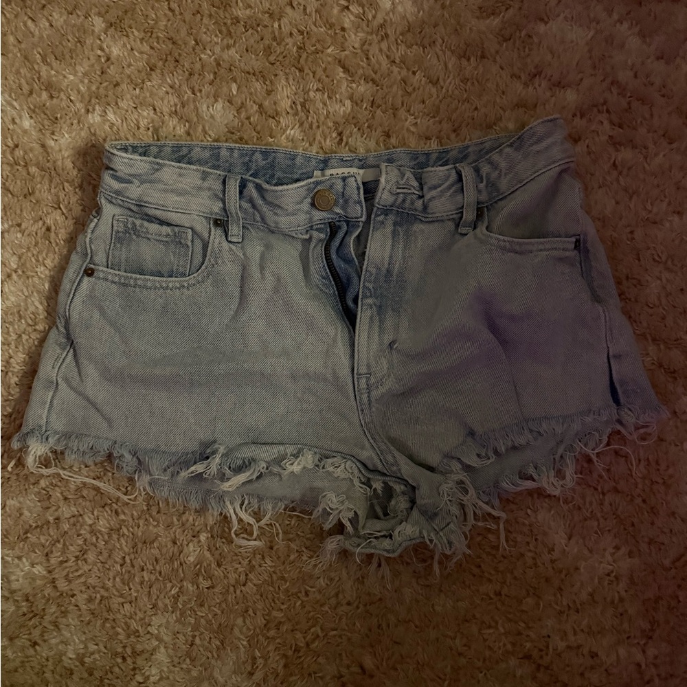 PacSun Blue Jean Shorts Distressed Frayed Hem